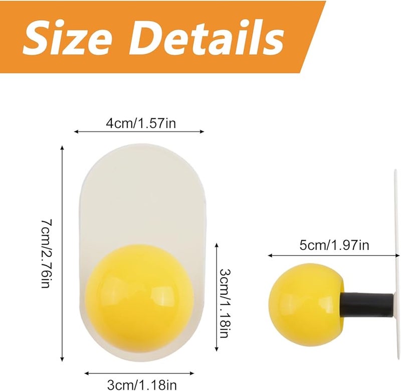 خطافات معدنية بيضاوية ذاتية اللصق 4 قطع، خطافات حائط مقاومة للماء للمعاطف والمفاتيح والحمام والمطبخ - Image 3