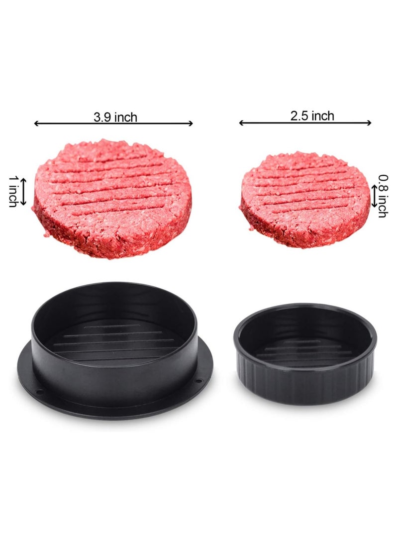 Burger Press, Hamburger Press Patty Maker With 100Pcs Hamburger Patty Paper, 3 in 1 Non Stick Patty Mold for Stuffed Burgers, Sliders, Veggie Beef Burger, Kitchen Barbecue Tool Grilling Accessories  - Image 2