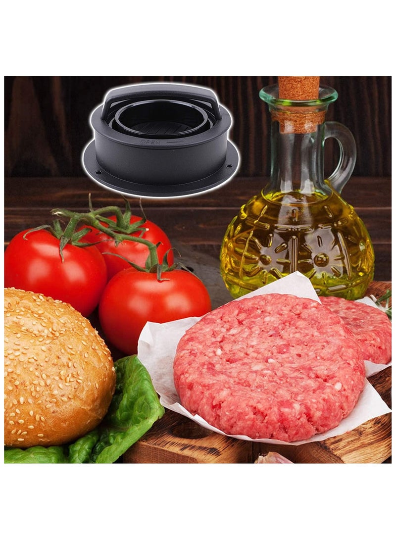 Burger Press, Hamburger Press Patty Maker With 100Pcs Hamburger Patty Paper, 3 in 1 Non Stick Patty Mold for Stuffed Burgers, Sliders, Veggie Beef Burger, Kitchen Barbecue Tool Grilling Accessories  - Image 5