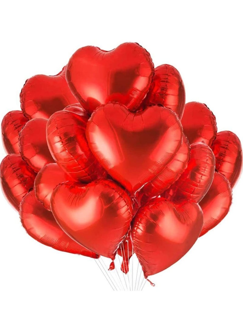 18 Inch Heart Shaped affordable and superior quality Red Foil Balloons for Anniversary, Wedding, Party, Valentine, Romance and gift- Pack of 10 - Image 4