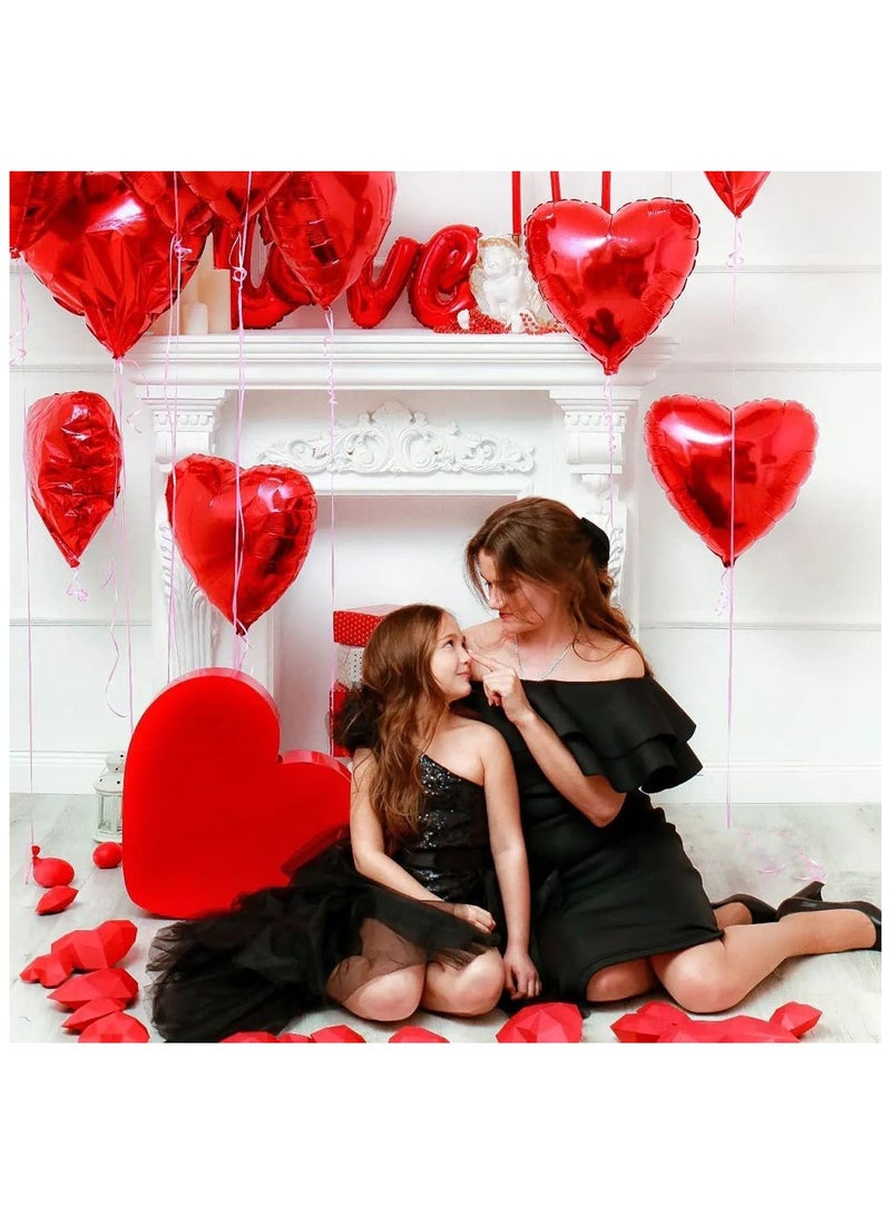 18 Inch Heart Shaped affordable and superior quality Red Foil Balloons for Anniversary, Wedding, Party, Valentine, Romance and gift- Pack of 10 - Image 5