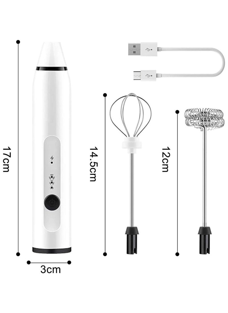 sokany - SOKANY Handheld Nescafe Egg Milk Frother with 2 Heads, Coffee Whisk Foamer Mixer with 3 Speeds USB Rechargeable, Mini Portable Electric Kitchen Mixer Hand Whisk for Cappuccino Eggs - S K 02014 - Image 1