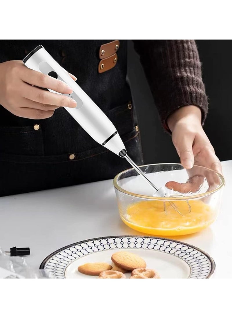 sokany - SOKANY Handheld Nescafe Egg Milk Frother with 2 Heads, Coffee Whisk Foamer Mixer with 3 Speeds USB Rechargeable, Mini Portable Electric Kitchen Mixer Hand Whisk for Cappuccino Eggs - S K 02014 - Image 1