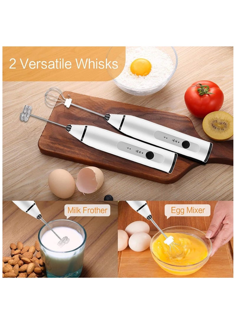sokany - SOKANY Handheld Nescafe Egg Milk Frother with 2 Heads, Coffee Whisk Foamer Mixer with 3 Speeds USB Rechargeable, Mini Portable Electric Kitchen Mixer Hand Whisk for Cappuccino Eggs - S K 02014 - Image 1