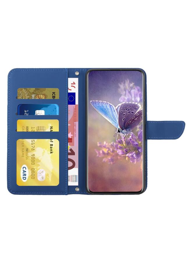 اس-توب جراب لهاتف OPPO Realme C31، جراب هاتف من الجلد المنقوش بنقشة زهور الفاوانيا والفراشات - Image 3