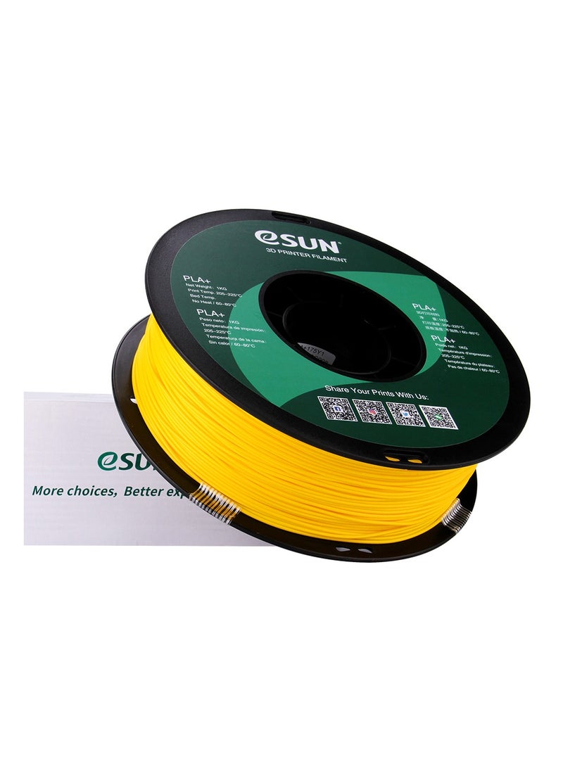 eSUN - Esun 3D Printer Filament PLA+ 1.75 mm Dimensional Accuracy +/- 0.05 mm 1 Kg (2.2 lbs) Spool 3D Printing Material for 3D Printers – Yellow - Image 1