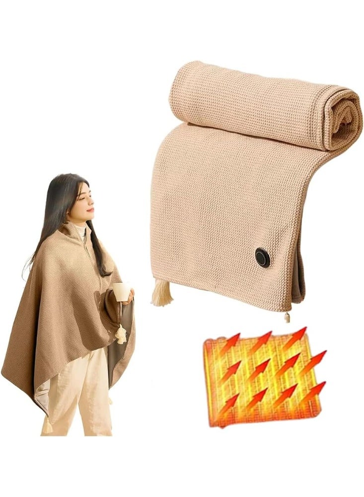 0TO1 TECH Portable Heated Shawl, USB Heated Wraps Blanket with 3 Heating Levels, Wireless Wearable Electric Heating Blanket for Women Men, Fast Heating,Electric Blanket Shaw for Home Outdoor Office Use - Image 1