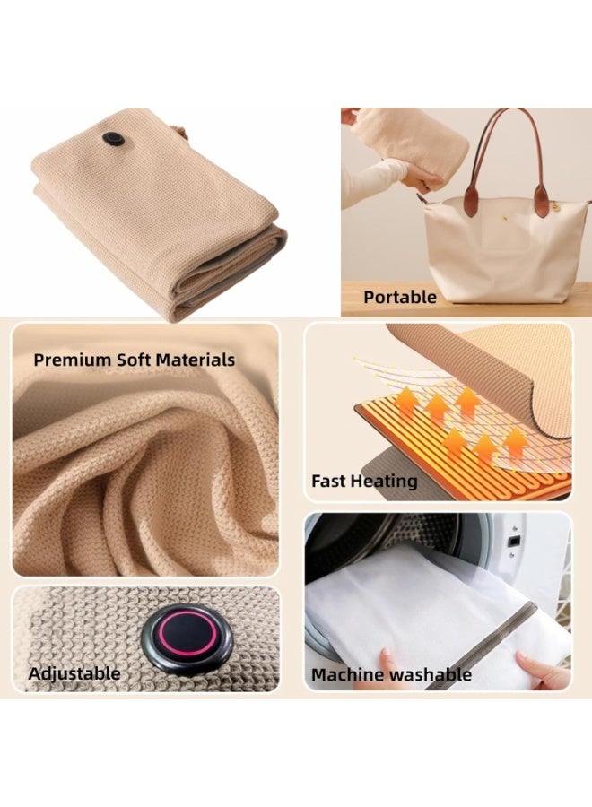 0TO1 TECH Portable Heated Shawl, USB Heated Wraps Blanket with 3 Heating Levels, Wireless Wearable Electric Heating Blanket for Women Men, Fast Heating,Electric Blanket Shaw for Home Outdoor Office Use - Image 5