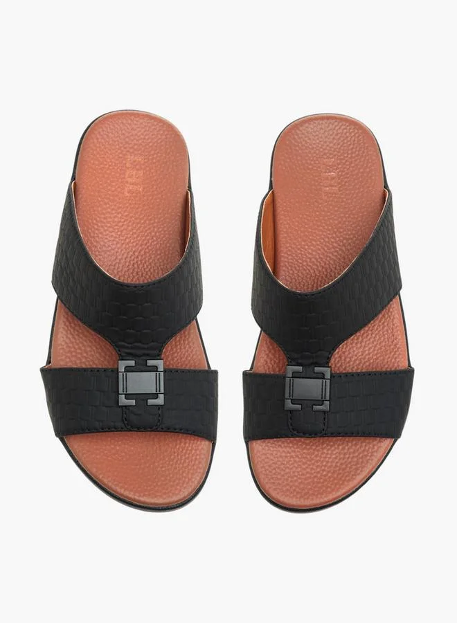Metal Accent Slip-On Arabic Sandals