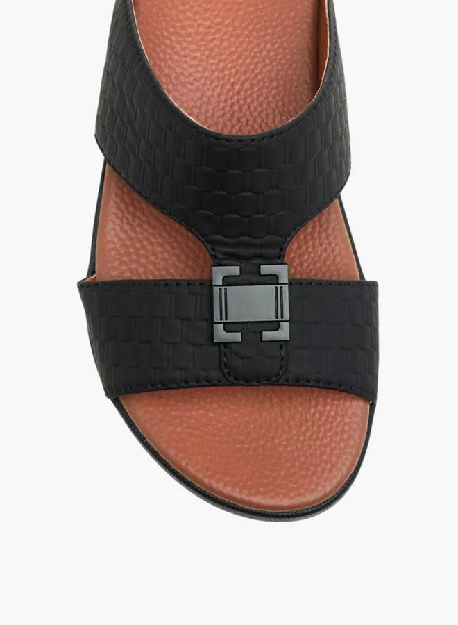 LBL By Shoexpress BLACK Metal Accent Slip-On Arabic Sandals for Men | Best Price UAE