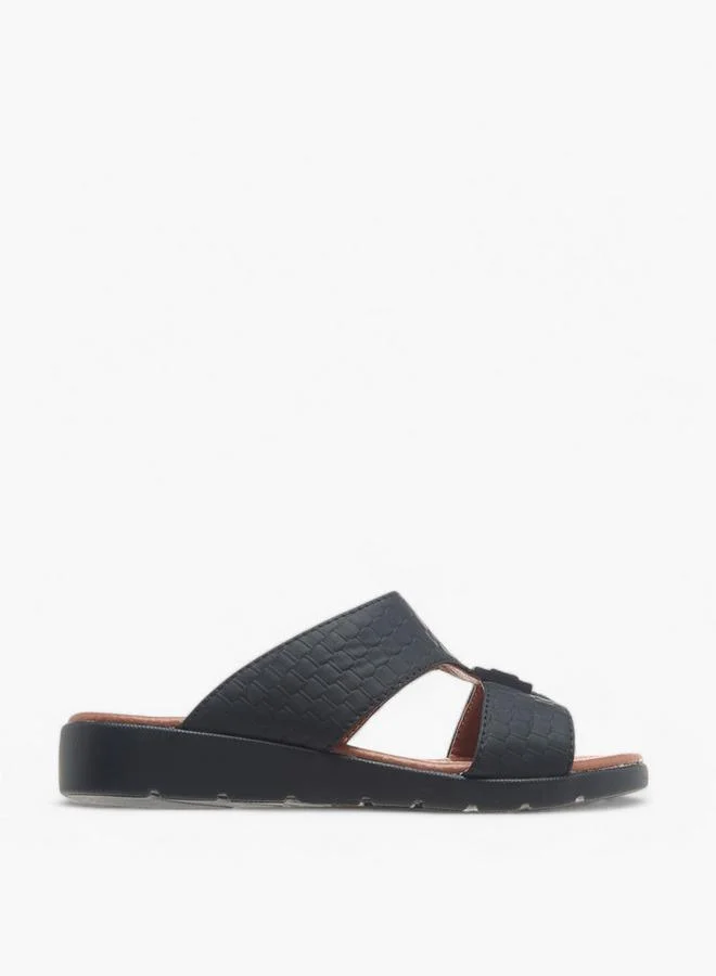 LBL By Shoexpress BLACK Metal Accent Slip-On Arabic Sandals for Men | Best Price UAE