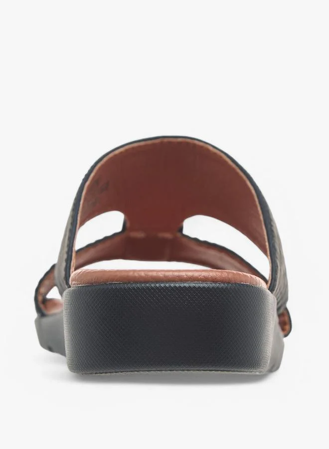 LBL By Shoexpress BLACK Metal Accent Slip-On Arabic Sandals for Men | Best Price UAE