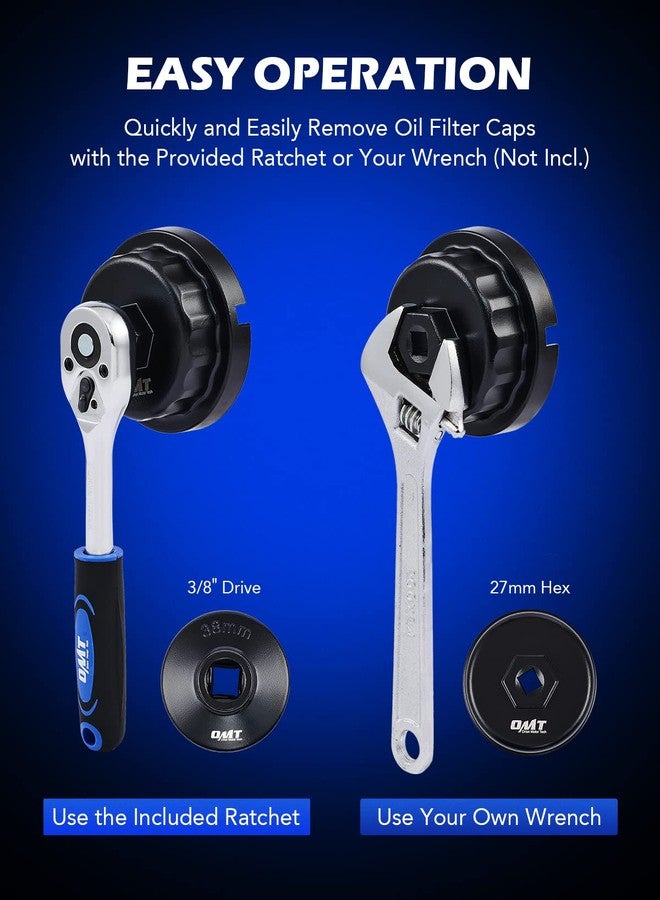 Orion Motor Tech Oil Filter Wrench Set, 10pc Oil Filter Socket Set, 3/8" Drive Metric Oil Filter Cap Wrench Removal Tool Kit, Low Profile Oil Filter Socket Set Compatible with Toyota VW BMW Mercedes - Image 3