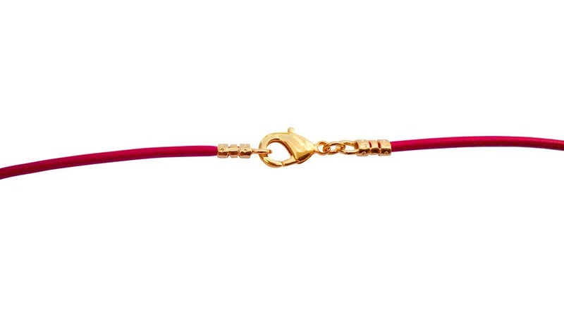 DragonWeave Gold Plated 1.8mm Fine Red Leather Cord Necklace - 20 inches - Image 3