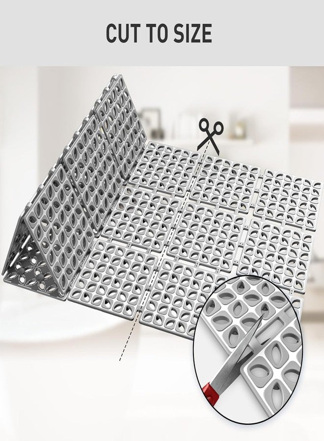 JUGTE Non-Slip Foldable Shower Mat for Bathroom & Bathtub Anti-Skid Mat with Strong Suction Cups, Drainage Holes & Foot Massage Surface Exfoliating Textured Bath Mat for Adults (Grey 40X80) - Image 2