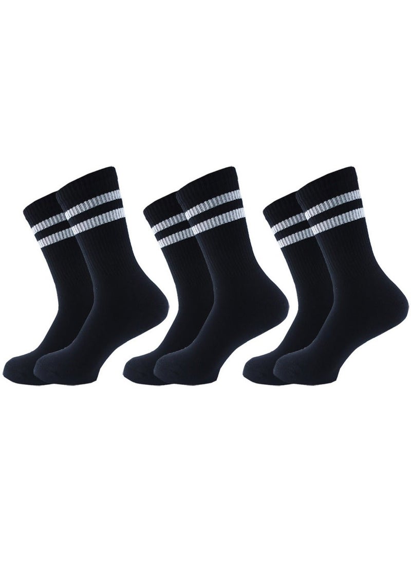 سام سوكس مجموعة نسائية من 6 جوارب رياضية نصف منشفة للنساء باللون الأبيض + مجموعة نسائية من 3 جوارب نصف تيري طويلة باللون الأسود - Image 2