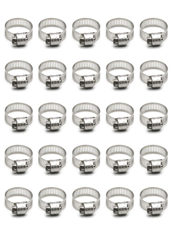 ZIPCCI Hose Clamp, 1 Inch Stainless Steel Worm Gear fuel line hose clamps, 19-29mm (25pack) - Image 1