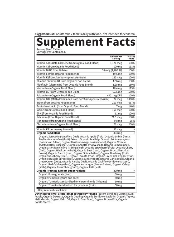 Garden of Life Organics Whole Food Multivitamin for Men 40+, 60 Tablets, Vegan Mens Multi for Health, Well-Being Certified Organic Whole Food Vitamins, Minerals for Men Over 40, Mens Vitamins - Image 5