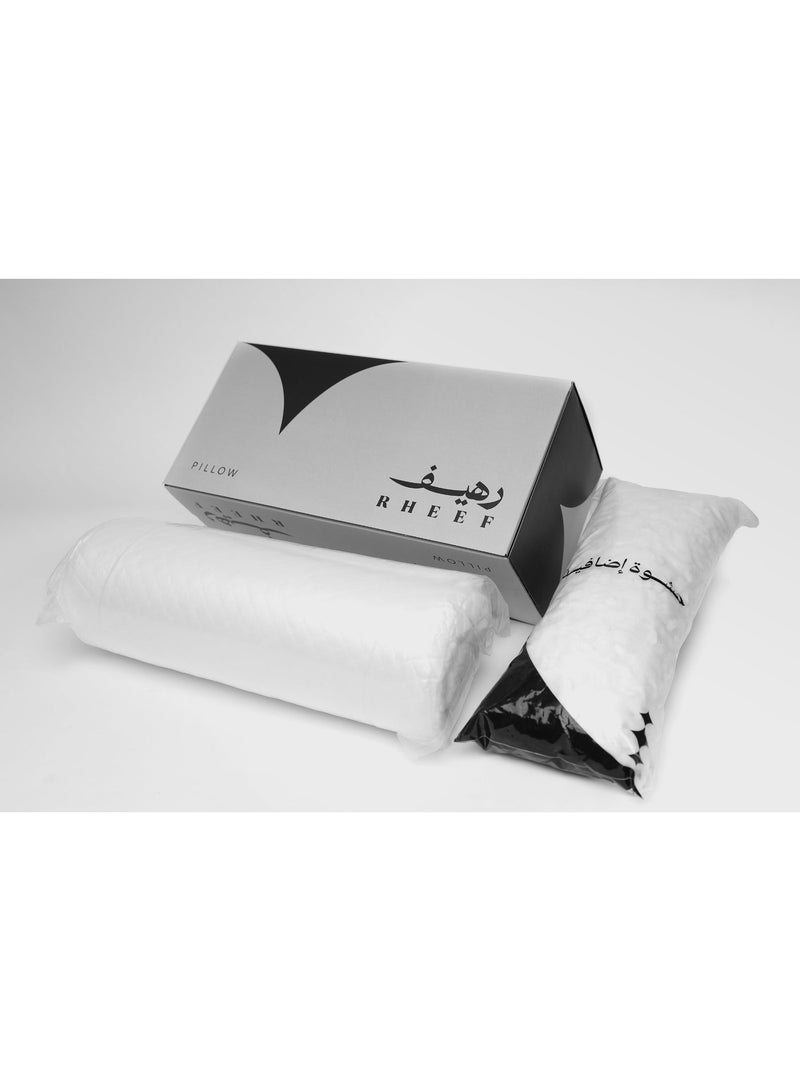 RHEEF Best Pillow for Sleeping from Rheef , suitable for both winter and summer. A comfortable sleeping pillow featuring cooling technology on one side and a moderate side on the other, made from soft-touch materials with dual shredded memory foam filling for continuous comfort. Size 43×60 cm, highly flexible and adjustable - Image 3