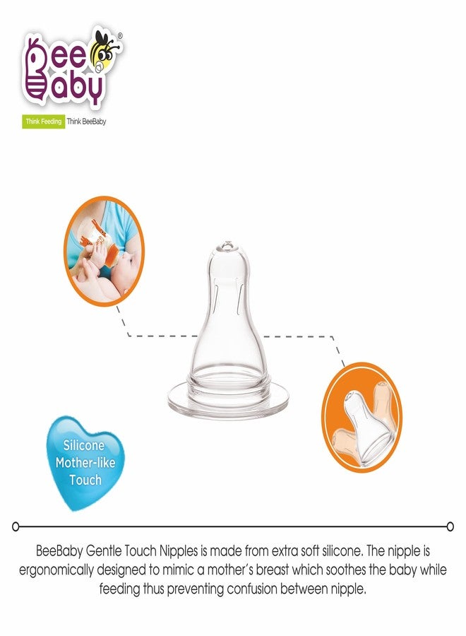 بي بيبي زجاجة رضاعة الأطفال BeeBaby Easy Start ذات العنق النحيف مع 4 حلمات سيليكون مضادة للمغص ذات ملمس لطيف للأطفال حديثي الولادة والرضع والأطفال الصغار، خالية من مادة BPA بنسبة 100%، مناسبة للأطفال من عمر 4 أشهر فما فوق (125 مل، برتقالي، عبوة من قطعتين) - Image 5