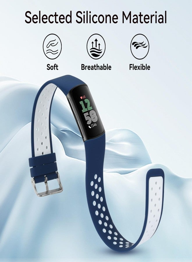 ELUTENG 4 Pack Compatible with Fitbit Charge 5 Bands/Fitbit Charge 6 Bands for Women Men, Soft Breathable Replacement Sport Strap Waterproof Wristbands for Fitbit Charge 5/ Charge 6 Fitness Tracker - Image 3
