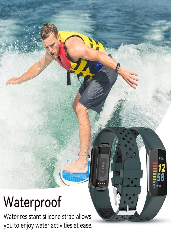 ELUTENG 4 Pack Compatible with Fitbit Charge 5 Bands/Fitbit Charge 6 Bands for Women Men, Soft Breathable Replacement Sport Strap Waterproof Wristbands for Fitbit Charge 5/ Charge 6 Fitness Tracker - Image 4