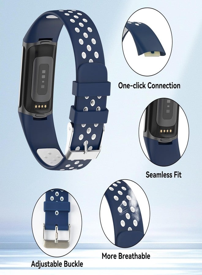 ELUTENG 4 Pack Compatible with Fitbit Charge 5 Bands/Fitbit Charge 6 Bands for Women Men, Soft Breathable Replacement Sport Strap Waterproof Wristbands for Fitbit Charge 5/ Charge 6 Fitness Tracker - Image 5