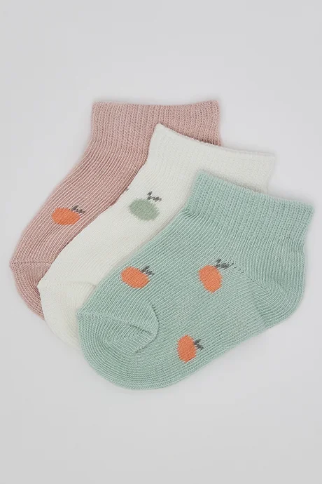R&B 3 Pack Printed Ankle Socks