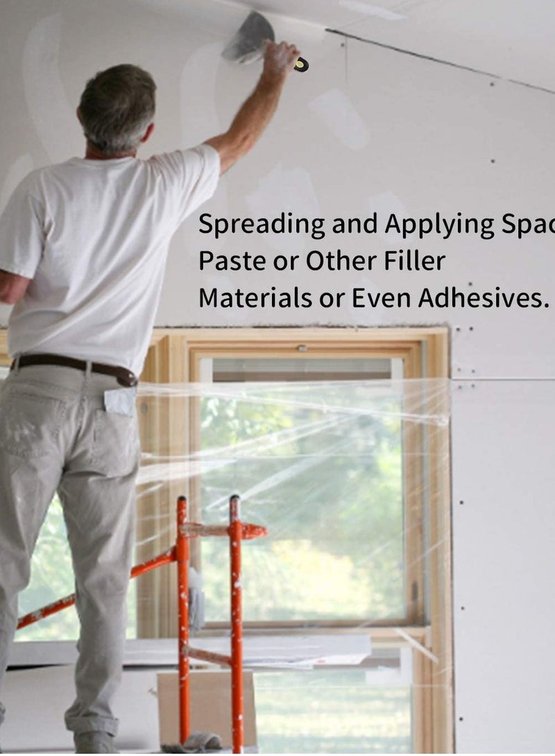 SYOSI Putty Knife Scrapers, Spackle Knife, Metal Scraper Tool for Drywall Finishing, Plaster Scraping, Decals, and Wallpaper (4 Pack, 5”, 4”, 3” Wide) - Image 4