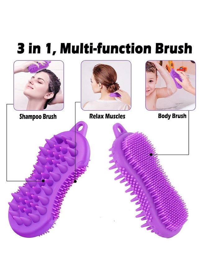 Orrda Exfoliating Silicone Body Scrubber | 3 in1 Silicone Scrubber Brush Silicone Body Wash Scrubber for Skin Exfoliation, Silicone Baby Bath Scrubber Baby Bath Brush | Silicon Bath Brush (Multicolor) - Image 4