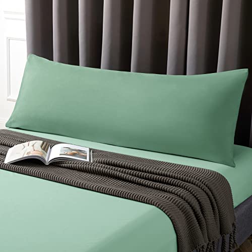 MILVOWOC 2Pcs Brushed Microfiber Body Pillowcases - 20 x 55 Inch, Dark Green Pillow Case Set Non Slip Envelope Pillow Cover with Moisture Absorption and Anti-Wrinkle - Image 3
