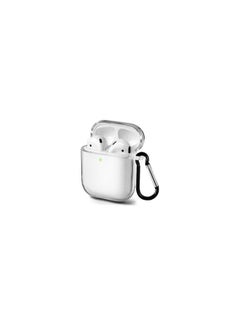 Shockproof Case For Apple AirPods 1/2 Crystal Clear Shockproof Case Transparent Ultra Slim Cover with Keychain Carabiner