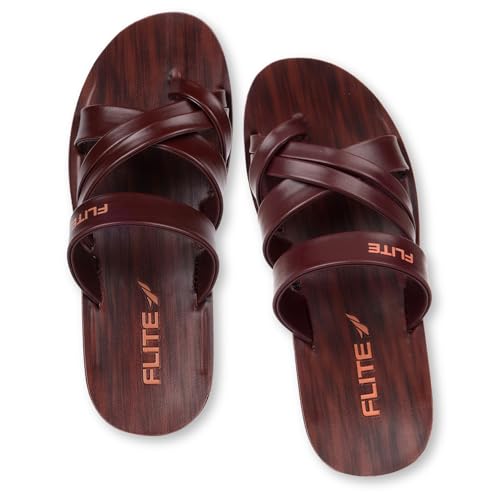 FLITE Men's Slippers/Sandals/Flats/Thong Slippers Ethnic Slippers for Boy's(Size 6 UK-10 UK) (Brown, Numeric_6) - Image 3