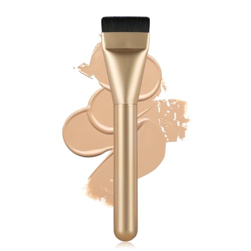 BEAUTYFACTOR Flat Foundation BrushKorean Makeup Brush Spatula Facial Brush for Liquid FoundationPremium Face Makeup Brush for Blending Cream Champagne - Image 1