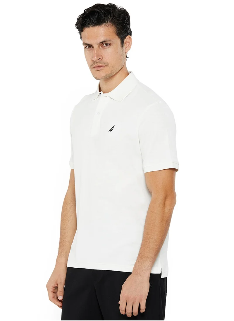 نوتيكا Classic Men's Cotton White Polo Shirt – Breathable, Stylish, and Comfortable for Everyday Wear!