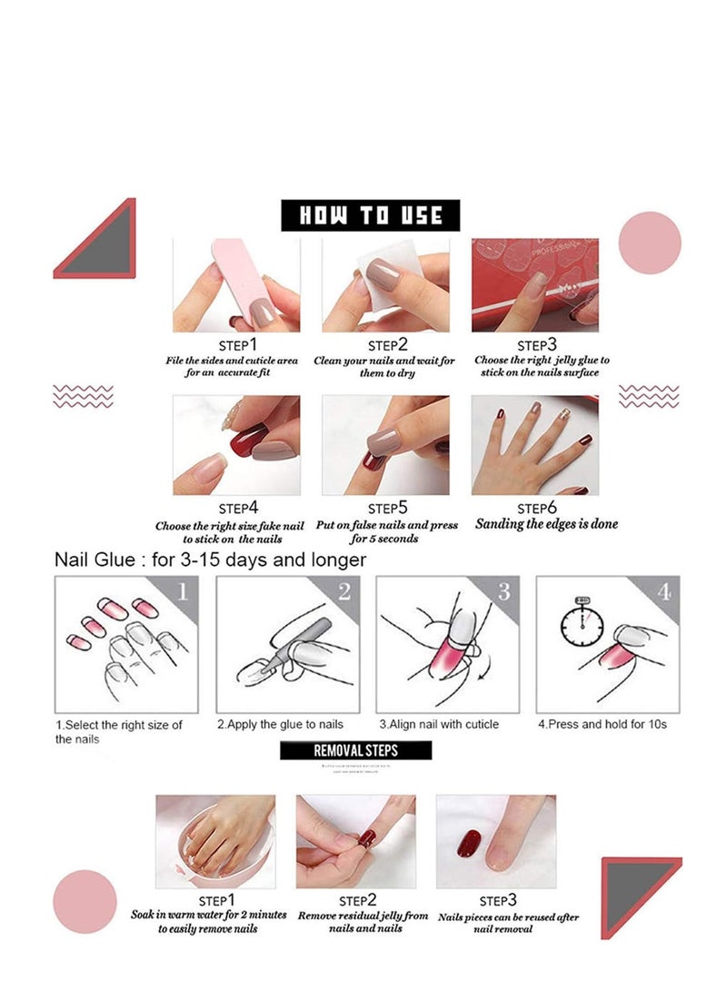 Matt Fake Nail Short Full Cover - 24 Pcs - Image 2