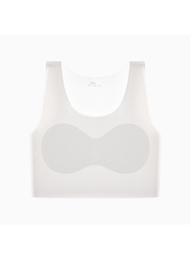 Caramella Caramella Strapless Bra Invisible Seamless Neutral Student Tank Top Chest Binder Super Thin Summer Sports Bra Women  - Image 3