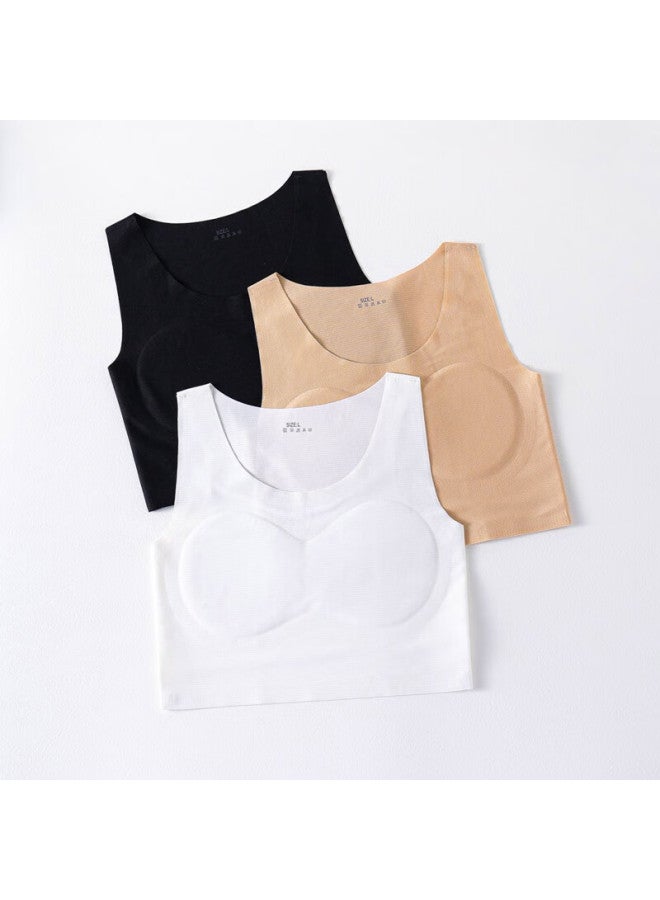 Caramella Caramella Strapless Bra Invisible Seamless Neutral Student Tank Top Chest Binder Super Thin Summer Sports Bra Women  - Image 4