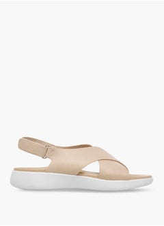 Le Confort Women's Solid Cross Strap Sandals With Hook And Loop Closure  - Image 3