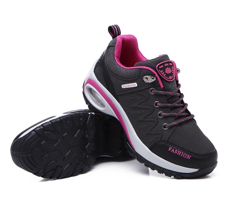 2022 Autumn Cushioned Womens Sneakers Breathable Thick Sole Casual Shoes Black  - Image 5