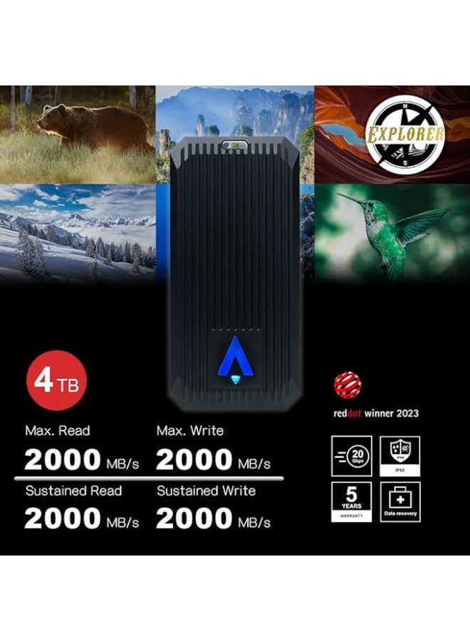 Exascend Explorer 4 TB Portable SSD -20Gb/s, Up to 2,000MB/s - USB-C, USB 3.2 Gen 2 ,IP67 - Image 3