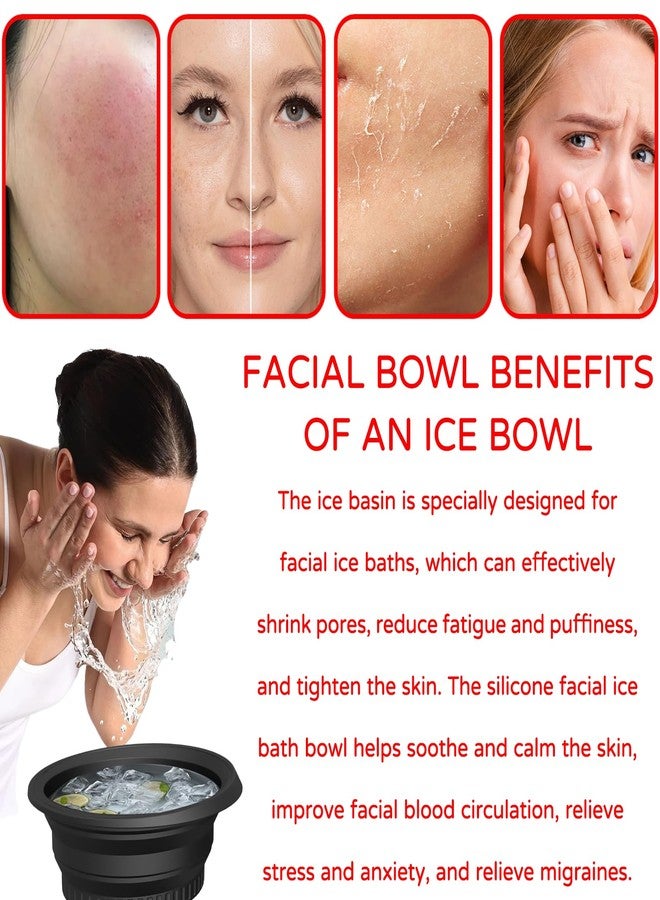 hinbkenla Face Bowl For Ice With Built-In Ice Tray,Ice Face Bowl,Facial Ice Bath,Bath Bow For Cold Plunge Therapy, Skin Tightening & Acne Relief – Black Portable Spa Tool For Home & Travel - Image 3