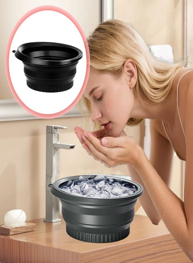 hinbkenla Face Bowl For Ice With Built-In Ice Tray,Ice Face Bowl,Facial Ice Bath,Bath Bow For Cold Plunge Therapy, Skin Tightening & Acne Relief – Black Portable Spa Tool For Home & Travel - Image 5