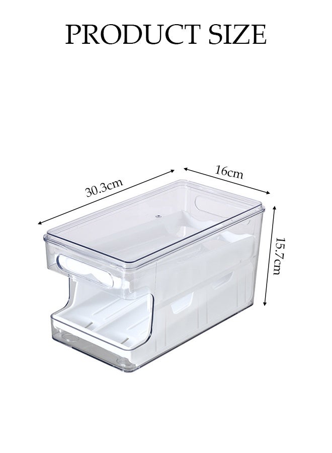 DUNISO Multifunctional Egg Tray Holder,Automatic Rolling Egg Dispenser,Slide Type Refrigerator Egg Tray,Reusable Fridge Organizer Bins with lids - Image 2