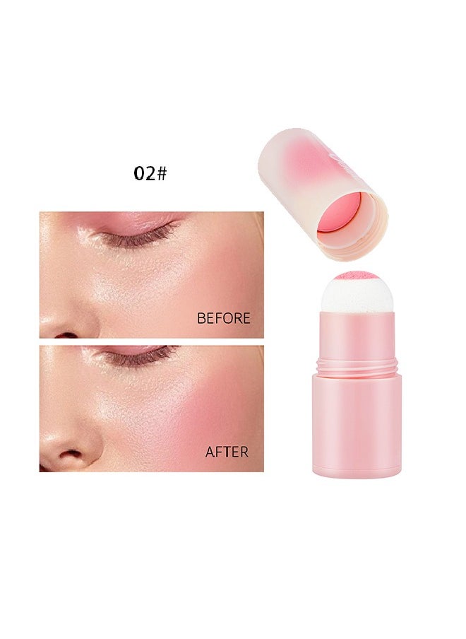 OCHEAL - Full Of Vitality Powder Blusher Stick, Waterproof Blush Makeup Long Lasting 2 In 1 Cheek Blush & Lip Tint & Eye Shadow Makeup Stick(02#) - Image 1