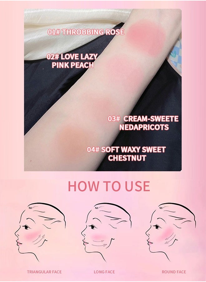 OCHEAL - Full Of Vitality Powder Blusher Stick, Waterproof Blush Makeup Long Lasting 2 In 1 Cheek Blush & Lip Tint & Eye Shadow Makeup Stick(02#) - Image 1