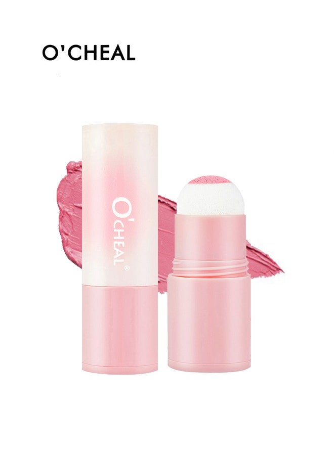 OCHEAL - Full Of Vitality Powder Blusher Stick, Waterproof Blush Makeup Long Lasting 2 In 1 Cheek Blush & Lip Tint & Eye Shadow Makeup Stick(02#) - Image 1