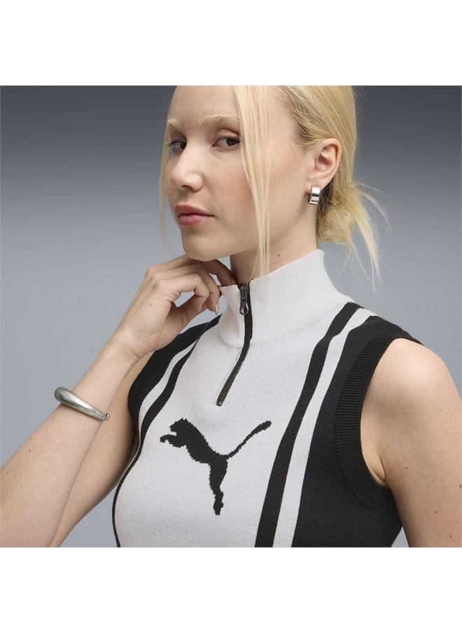 بوما بلوزة بدون أكمام محبوكة بنصف سحاب للنساء من تشكيلة FUTURE.PUMA.ARCHIVE - Image 2