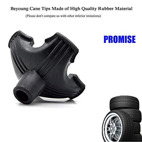 Beyoung Standing Quad Support Cane Tip Mobility Quadpod Stable Cane Support Walking Stick Base Tip Stabilizing Device Self Standing Quadruple Cane Tip (Quad Tip) - Image 5