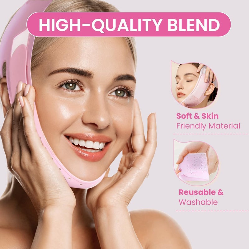 KRIDARSH V line Lifting Mask Double Chin Reusable Face Strap - Double Chin Eliminator - Face Lifting Belt, Face Slimmer,Shaped Face Mask For Double Chin For men And women Face Belt, Tightening Skin - Image 3